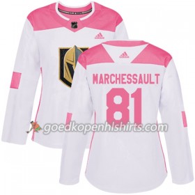 Vegas Golden Knights Jonathan Marchessault 81 Adidas 2017-2018 Wit Oranje Fashion Authentic Shirt - Dames